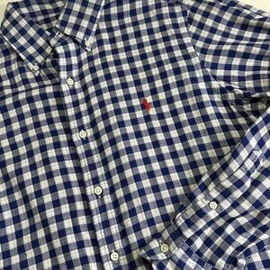 Ralph Lauren Blue White Red Pony Long Sleeve Button Down Men’s Size Medium